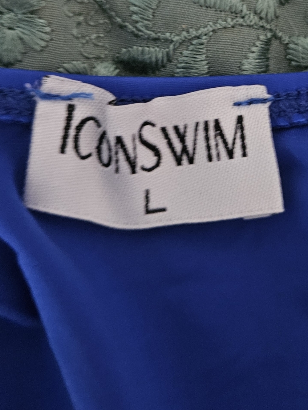 NWOT/ ICON SWIM Deep V One-Piece Swimsuit in Royal Blue with Orange Straps LARGE - Picture 3 of 4